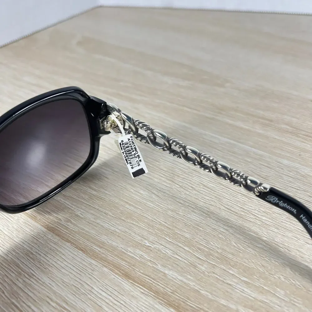 Brighton A12393-125 Fortino Sunglasses Black Silver Chain Link 56-15